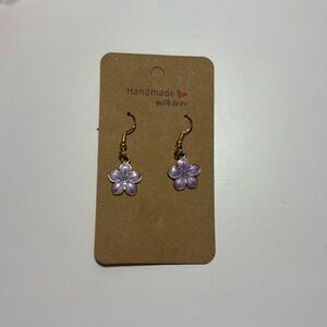 Purple Flower Earrings